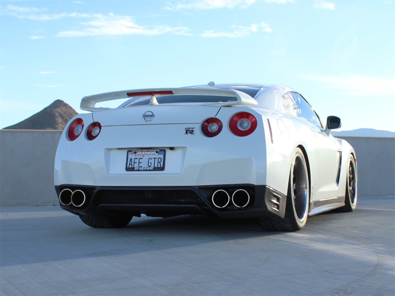 aFe Takeda 3in SS Exhaust Cat-Back 09-14 Nissan GTR V6 3.8L Carbon Fiber Tips - Image 2