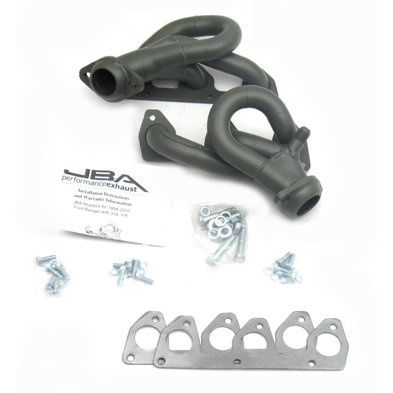 JBA 98-01 Ford Ranger 3.0L V6 w/EGR 1-1/2in Primary Ti Ctd Cat4Ward Header - Image 2