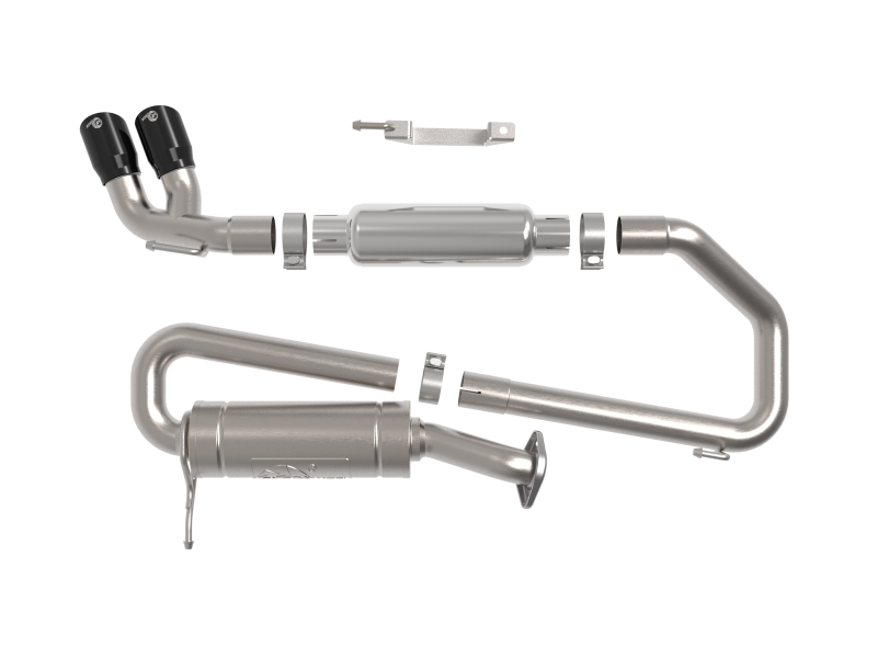 aFe 18-21 Suzuki Jimny Takeda 2-1/4in. 304 SS Cat-Back Exhaust w/ Blk Tip - Image 2
