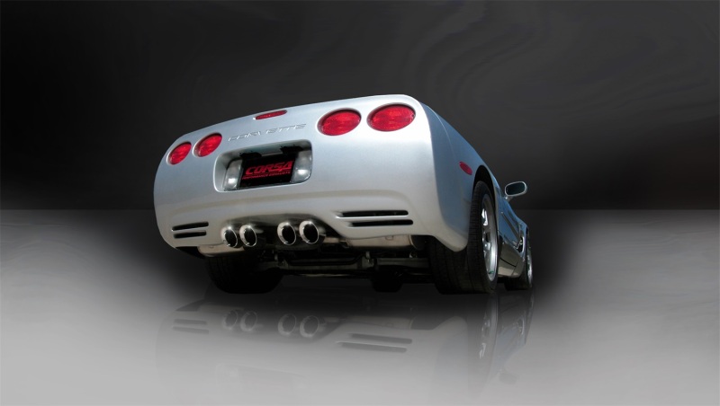 Corsa 1997-2004 Chevrolet Corvette C5 Z06 5.7L V8 Polished Sport Axle-Back Exhaust - Image 4