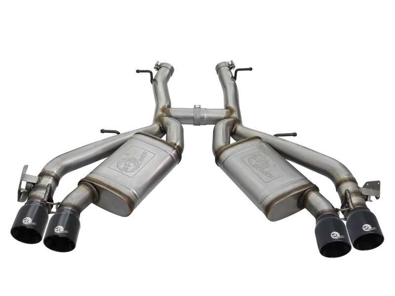 aFe MACHForce XP 3in 304 SS Axle-Back Exhaust Dual Exhaust (NPP) w/ Black Tips 16-17 Camaro SS V8 - Image 2