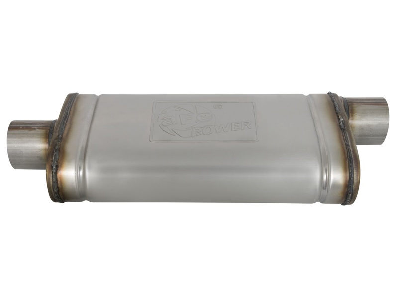 aFe MACHForce XP SS Muffler 3in Center Inlet / 3in Offset Outlet 18in L x 9in W x4in H Body - Image 3