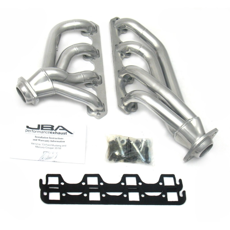 JBA 65-73 Ford Mustang 351W SBF 1-5/8in Primary Silver Ctd Mid Length Header - Image 2