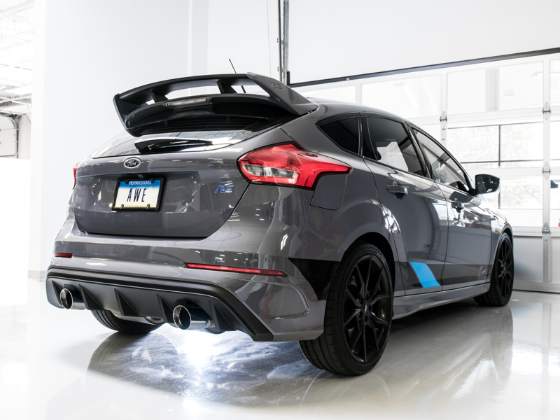 AWE Tuning Ford Focus RS SwitchPath Cat-back Exhaust - Diamond Black Tips - Image 2