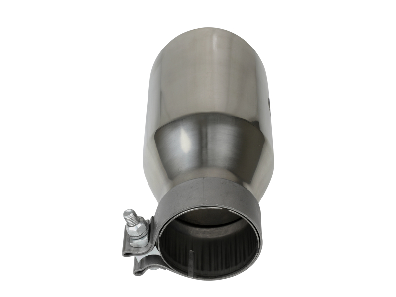 aFe MACH Force-Xp Univ 304 SS Double-Wall Clamp-On Exhaust Tip - Polished - 3in Inlet - 4.5in Outlet - Image 4