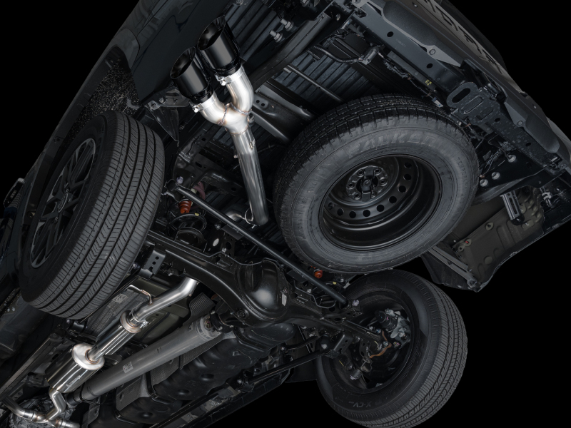 AWE 0FG Exhaust for 3rd Gen Toyota Tundra - Dual Diamond Black Tips - Image 3