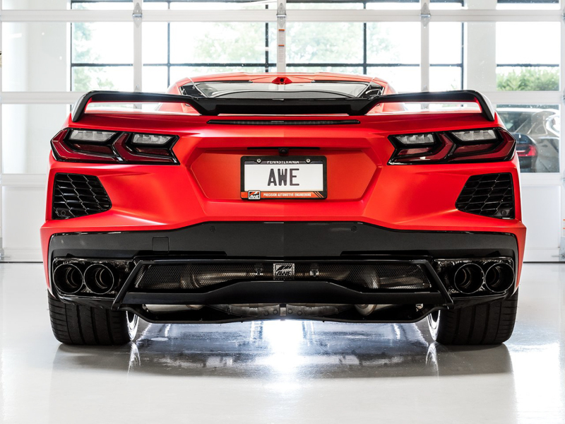 AWE Tuning 2020 Chevrolet Corvette (C8) Track Edition Exhaust - Quad Diamond Black Tips - Image 3
