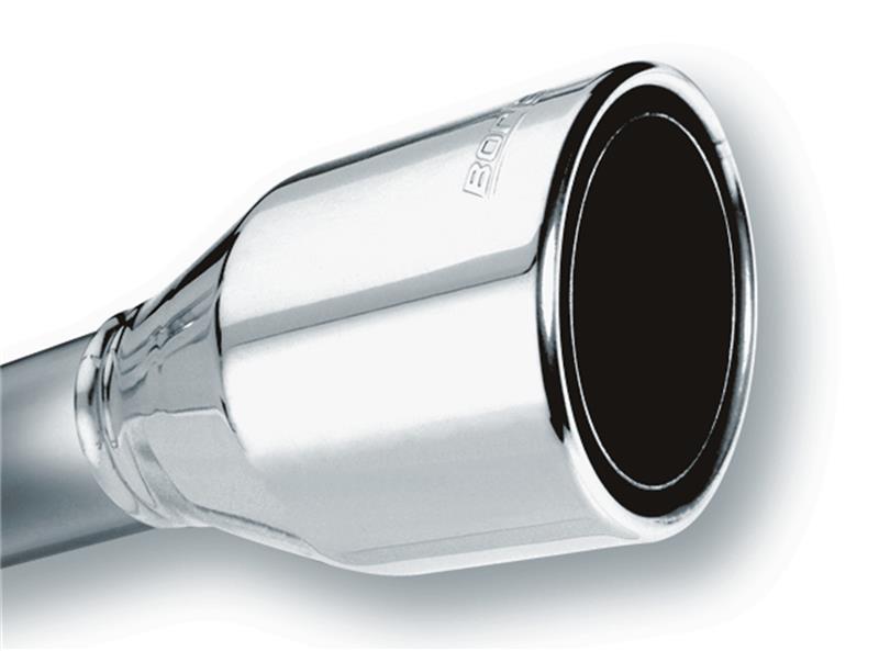 Borla 2.5in Inlet 4.5in Round Rolled Angle Cut Phantom X 7.75in Long Embossed Universal Exhaust Tips - Image 7
