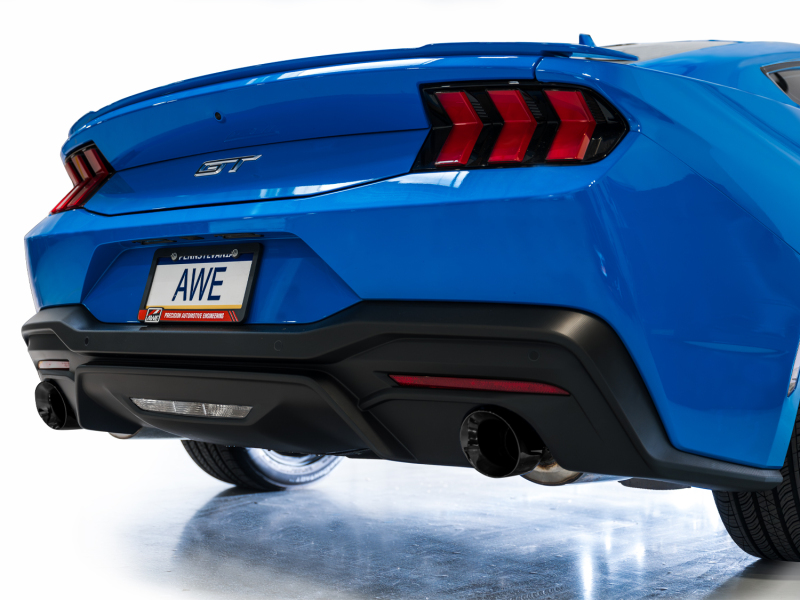 AWE 2024 Ford Mustang GT Fastback S650 RWD Track Edition Catback Exhaust w/ Dual Diamond Black Tips - Image 5
