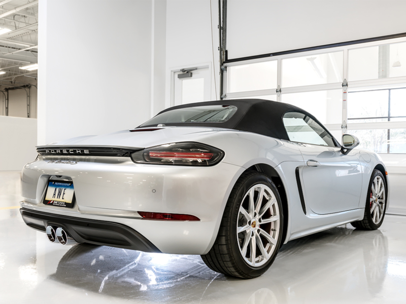AWE Tuning Porsche 718 Boxster / Cayman SwitchPath Exhaust (PSE Only) - Chrome Silver Tips - Image 2