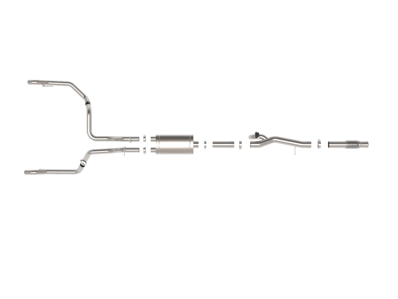 aFe Gemini XV 4in to Dual 3in 304 SS Cat-Back Exhaust w/ Cutout 19-21 GM Silverado/Sierra V8-6.2L - Image 3
