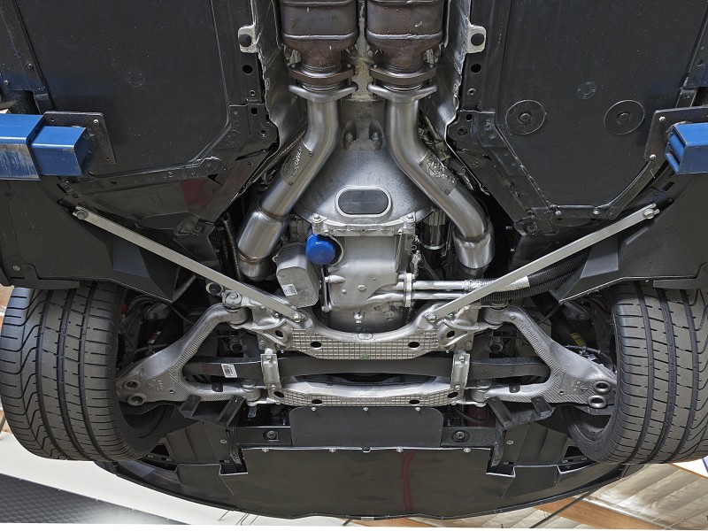 aFe POWER 14-18 Chevrolet Corvette C7 & Z06 Twisted Steel 3in 304 Stainless Steel Mid Pipe w/ Cat - Image 7