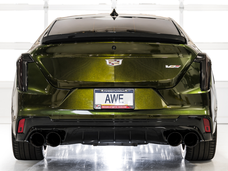 AWE Tuning 2021+ Cadillac CT4-V Blackwing SwitchPath Exhaust - Diamond Black Tips - Image 4