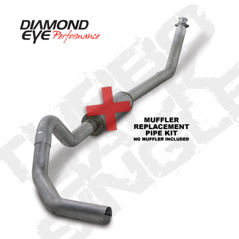 Diamond Eye KIT 4in Turbo Back MFLR RPLCMENT PIPE SGL AL: 98.5 - 02 DODGE CUMMINS 5.9L - Image 3