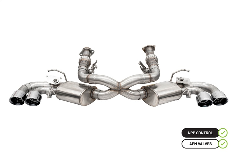 Corsa 2020-25 Corvette C8 3in Valved Cat-Back 4.5in Pol Quad Tips - Fits Factory Perf Exhaust w/ AFM - Image 2