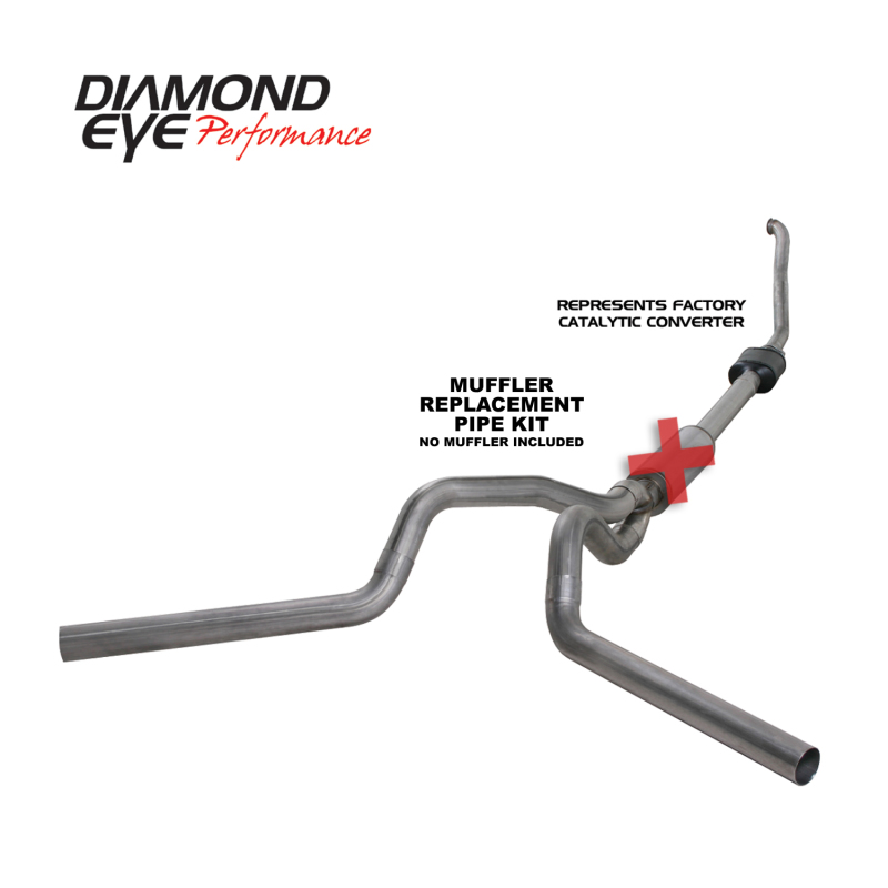 Diamond Eye KIT 4in TB MFLR RPLCMENT PIPE DUAL SS 94-97 5 7 3L F250/F350 PWRSTROKE NFS W CARB STDS - Image 4