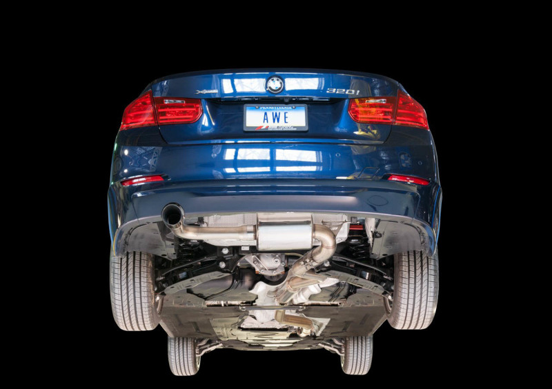 AWE Tuning BMW F30 320i Touring Exhaust w/Performance Mid Pipe - Chrome Silver Tip (90mm) - Image 4