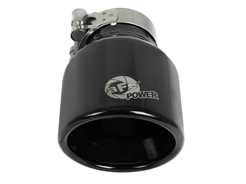 aFe MACH Force-Xp 409 SS Clamp-On Exhaust Tip 2.5in. Inlet / 4in. Outlet / 6in. L - Black - Image 3