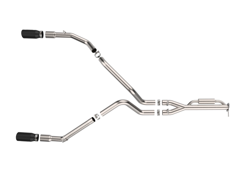 aFe 21-24 Ford F-150 Vulcan Series 3 IN to 3-1/2 IN Stainless Steel Cat-Back Exhaust System - Black - Image 3