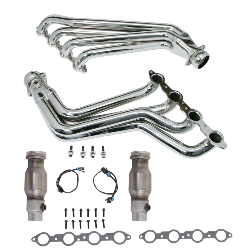 BBK 10-15 Camaro LS3 L99 Long Tube Exhaust Headers With Converters - 1-3/4 Chrome - Image 2