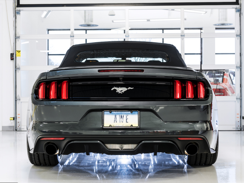 AWE Tuning S550 Mustang EcoBoost Axle-back Exhaust - Touring Edition (Diamond Black Tips) - Image 5