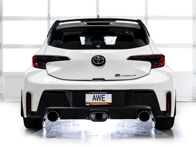 AWE 23-24 Toyota GR Corolla Touring Edition Catback Exhaust - Chrome Silver Tips - Image 2