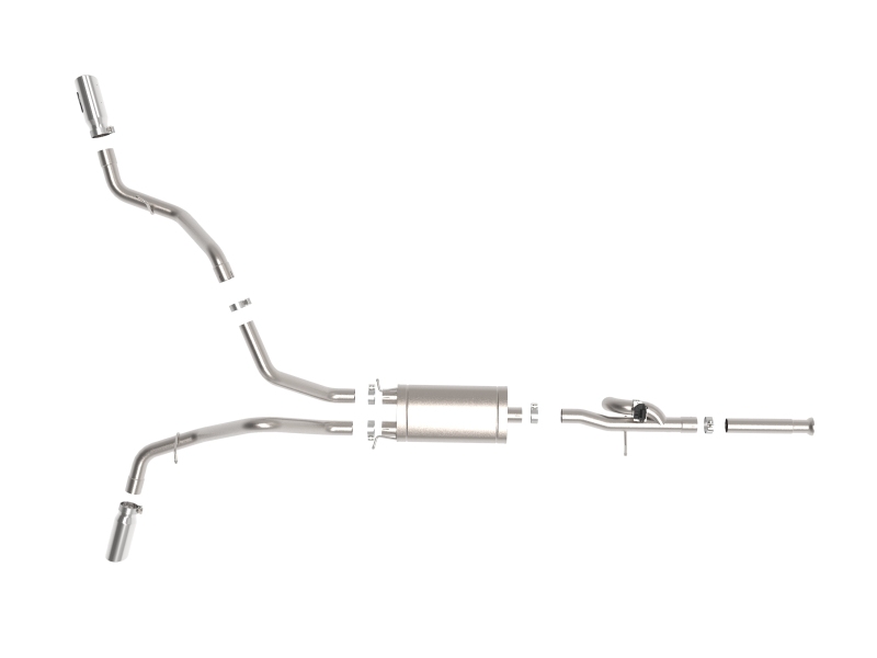 aFe Gemini XV Cat-Back Exhaust System GM Trucks 09-18 V6-4.3/V8-4.8/5.3L- Cut-Out Polished - Image 3