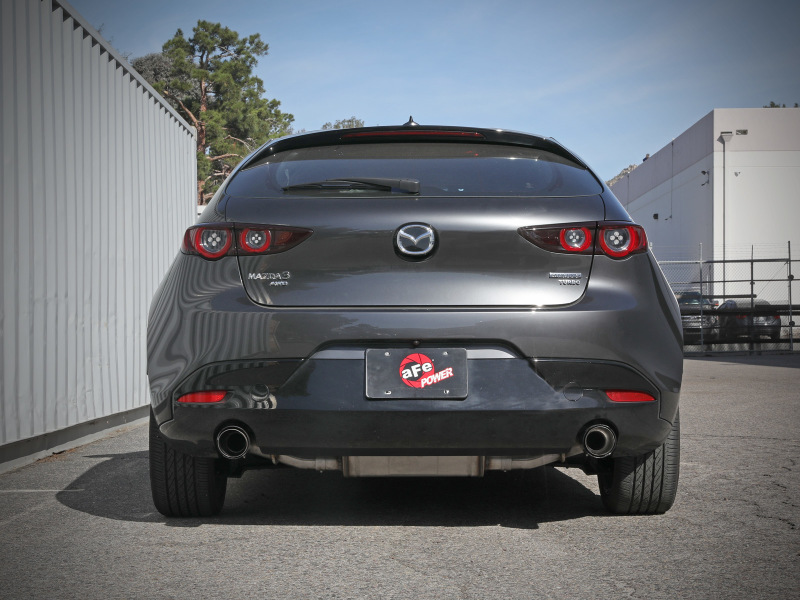 aFe 19-22 Mazda 3 L4 2.5L Takeda 3in to 2-1/2in 304 SS Axle-Back Exhaust w/ Carbon Fiber Tip - Image 3