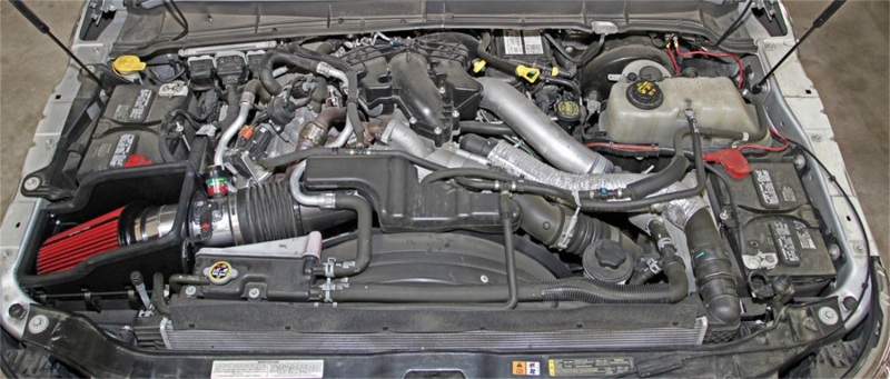 Spectre 11-14 Ford F-Series SD V8-6.7L DSL Air Intake Kit - Polished w/Red Filter - Image 5