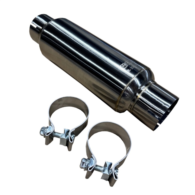 Kooks 3in Round Clamp In Muffler 10in Long Body Polished Stainless Steel - Image 6