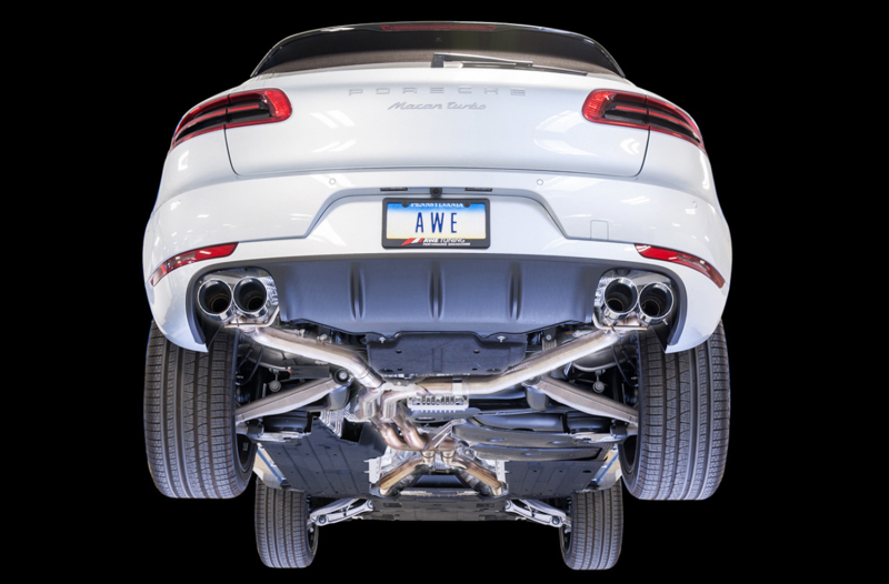 AWE Tuning Porsche Macan Track Edition Exhaust System - Chrome Silver 102mm Tips - Image 2