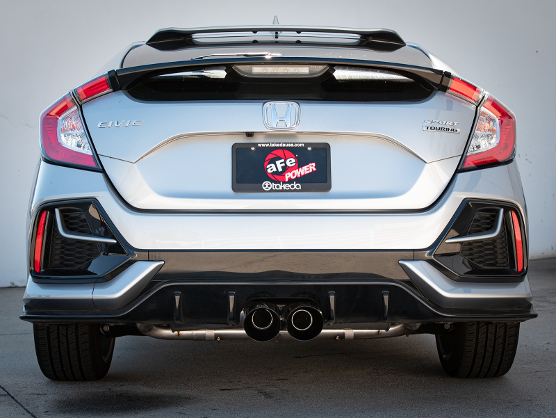 aFe Takeda 3in 304 SS Cat-Back Exhaust System w/Black Tips 17-20 Honda Civic Sport L4-1.5L (t) - Image 5