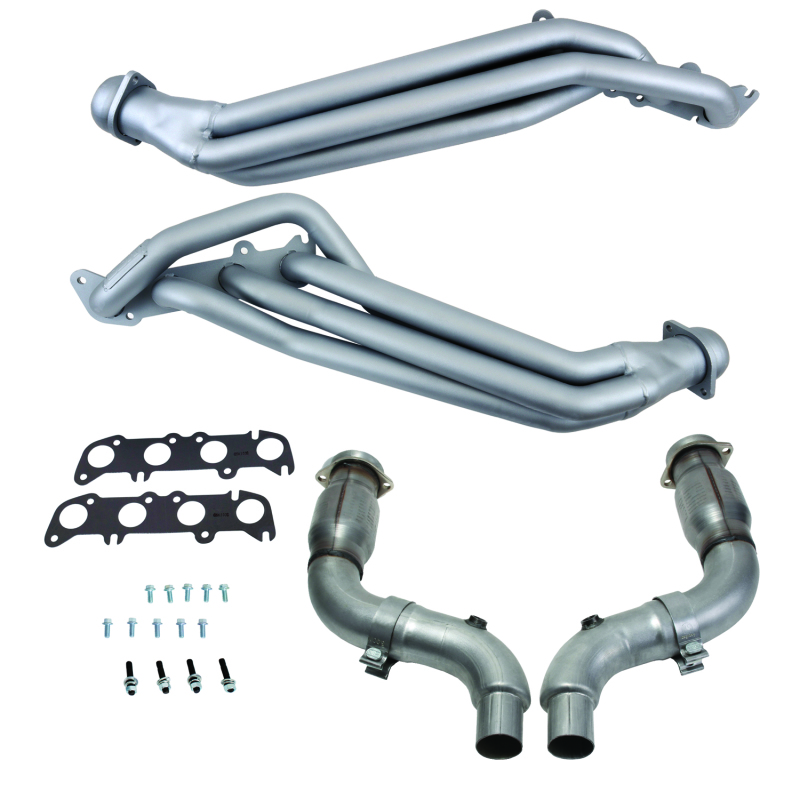 BBK 15-23 Ford Mustang GT 5.0 1-7/8in Long Tube Headers w/High Flow Catted Mid Pipe (Ti Ceramic)