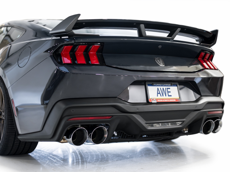 AWE 2024 Ford Mustang Dark Horse S650 RWD SwitchPath Catback Exhaust w/ Quad Chrome Silver Tips - Image 8