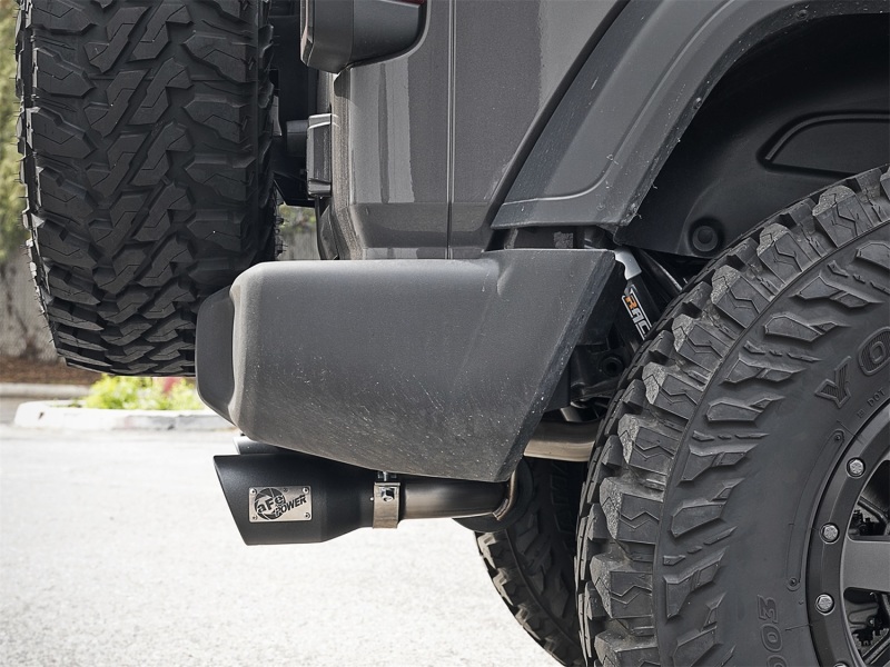 aFe Rebel Series 2.5in 304 SS Cat-Back Exhaust w/ Black Tips 2018+ Jeep Wrangler (JL) V6 3.6L - Image 2