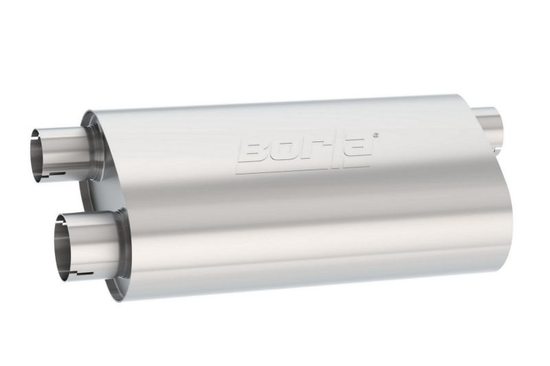 Borla Universal Pro-XS Muffler Oval 3in Inlet/ 2.5in Dual Outlet Transverse Flow Notched Muffler - Image 5
