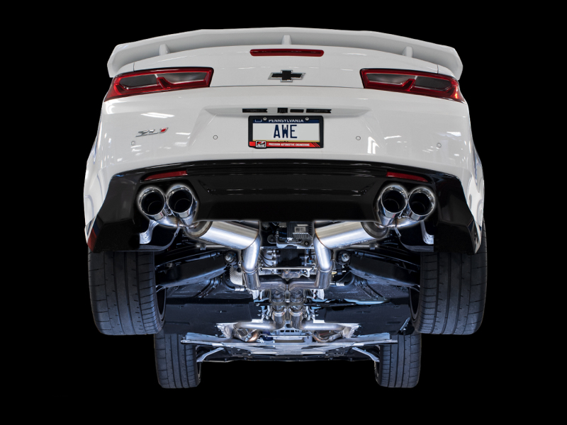 AWE Tuning 16-19 Chevy Camaro SS Res Cat-Back Exhaust -Touring Edition (Quad Chrome Silver Tips) - Image 5