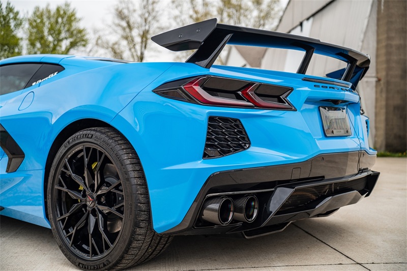 Corsa 20-25 Chevrolet Corvette C8 RWD 3in Valved Cat-Back w/AFM w/4.5in Carbon Fiber Black PVD Tips - Image 2