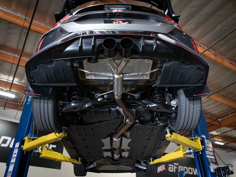 aFe Takeda 2.5in 304SS Axle-Back Exhaust System 17-19 Honda Civic Type R L4-2.0L (t) - Black Tip - Image 4