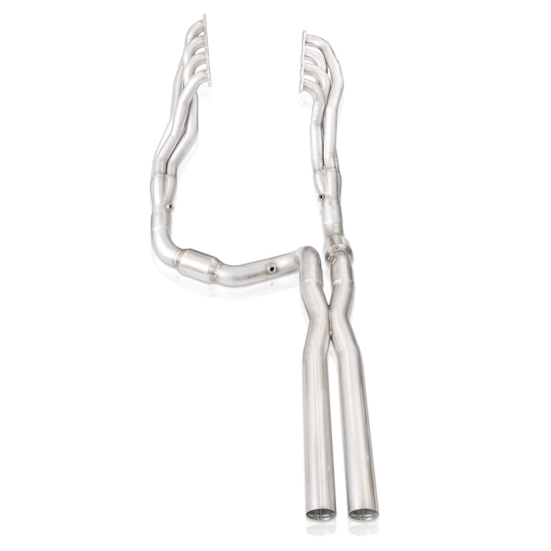 Stainless Works 2019+ Chevrolet Silverado 5.3/6.2 Catted Headers 1-7/8in Primaries 3in Leads X-Pipe - Image 3