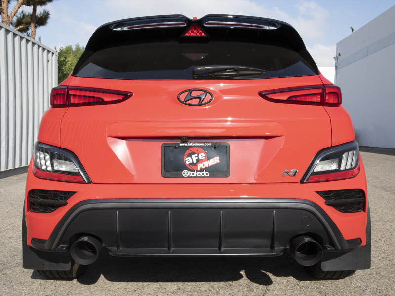aFe 22-23 Hyundai Kona N L4 2.0L(t) Takeda 3in 304 SS Cat-Back Exhaust System w/ Black Tips - Image 3