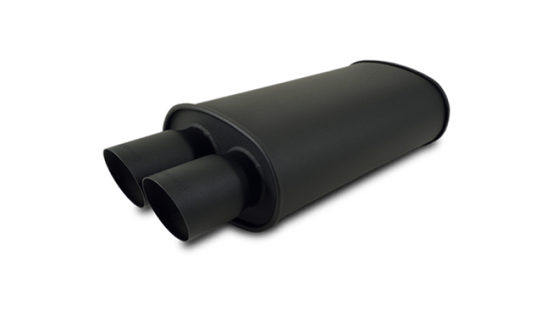 Vibrant StreetPower FLAT BLACK Oval Muffler with Dual 3in Outlets - 2.5in inlet I.D. - Image 4