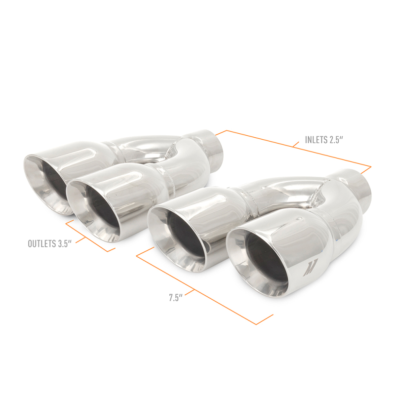 Mishimoto Universal Steel Muffler Tip 2.5in Inlet Dual Y Polished - Image 5
