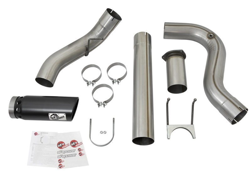 aFe Large Bore-HD 5in DPF Back 409 SS Exhaust System w/Black Tip 2017 Ford Diesel Trucks V8 6.7L(td) - Image 4