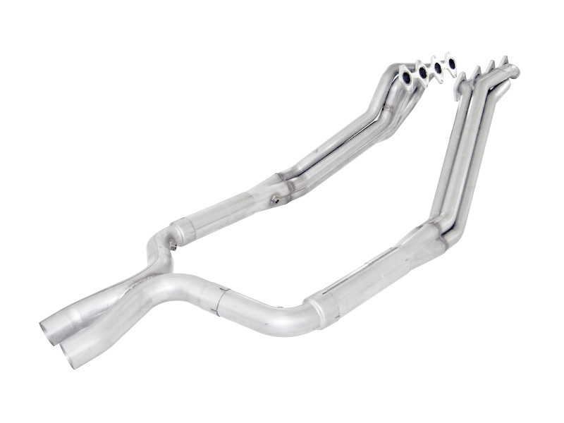 Stainless Works 2005-10 Mustang GT 1-3/4in Headers 3in High-Flow Cats X-Pipe Factory Connection - Image 2