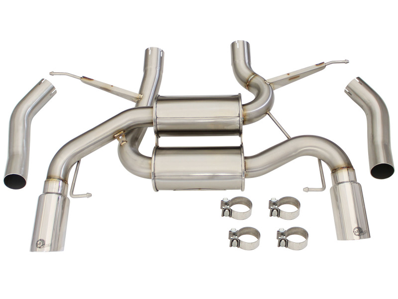 aFe MACHForce XP 2.5in Axle Back Stainless Exhaust w/ Polished Tips 07-13 BMW 335i 3.0L L6 (E90/92) - Image 7