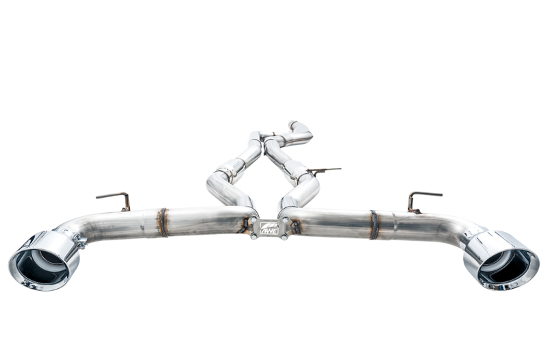 AWE Tuning 2020 Toyota Supra A90 Track Edition Exhaust - 5in Chrome Silver Tips - Image 3