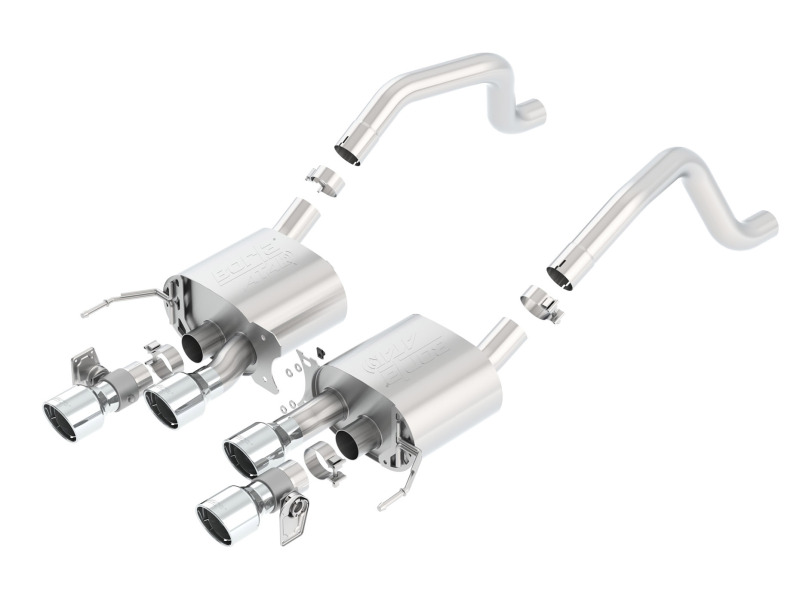 Borla 15 Chevy Corvette C7 ZO6 6.2L w/o AFM w/ NPP ATAK Quad RD RL IC Tips Center Rear Exit Exhaust