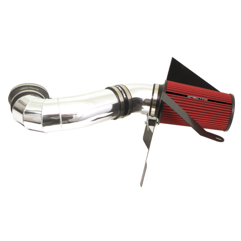 Spectre 05-09 Ford Mustang GT V8-4.6L F/I Air Intake Kit - Polished w/Red Filter - Image 2
