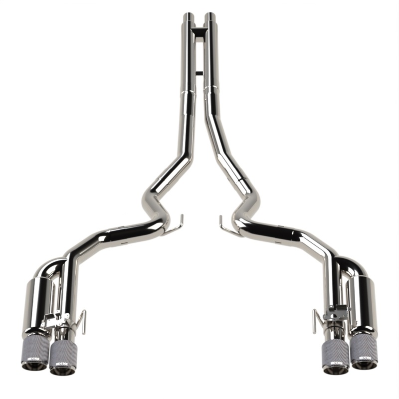Kooks 18-24 Ford Mustang GT 5.0 3in. Valved Shotgun Cat-Back Exhaust - Carbon Tips - Image 9